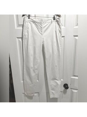 Aritzia Babaton Stretch Cotton Stretch Trouser Pants Chino in White Size 10